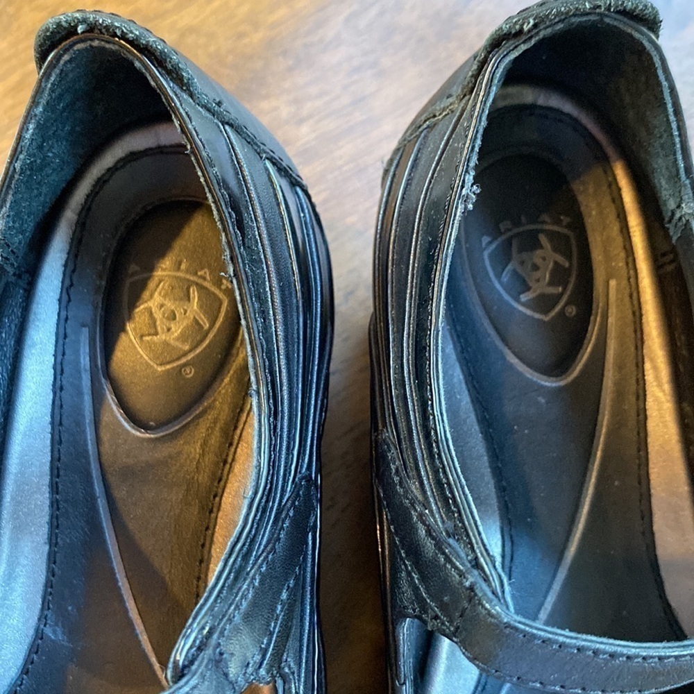 ARIAT BLACK MERCER LEATHER MARY JANE BUCKLE CLOG WOMEN’S SIZE 6.5 SHOES - Picture 4 of 9